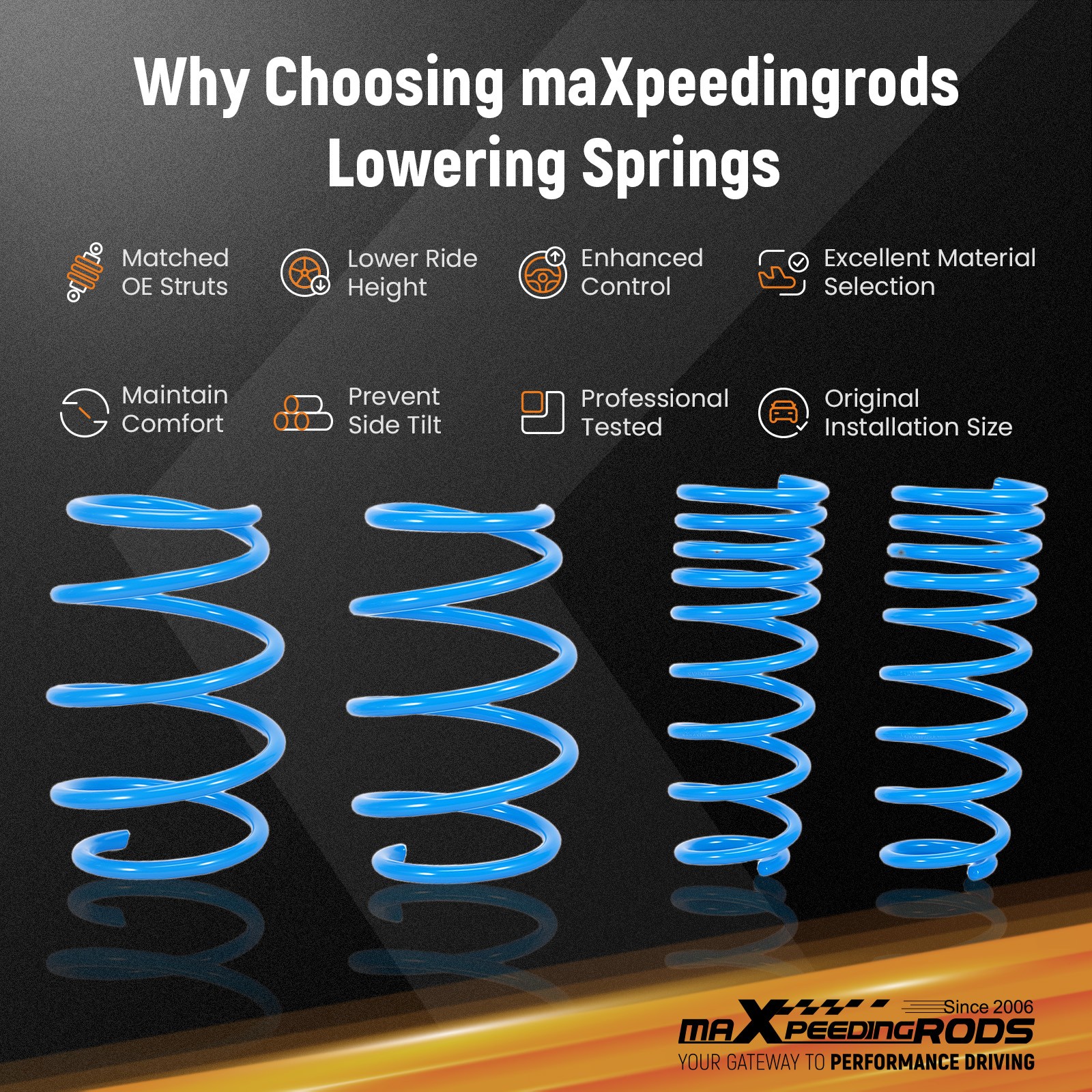 MaXpeedingrods Lowering Sport Springs For Toyota Corolla FWD 2009-2013