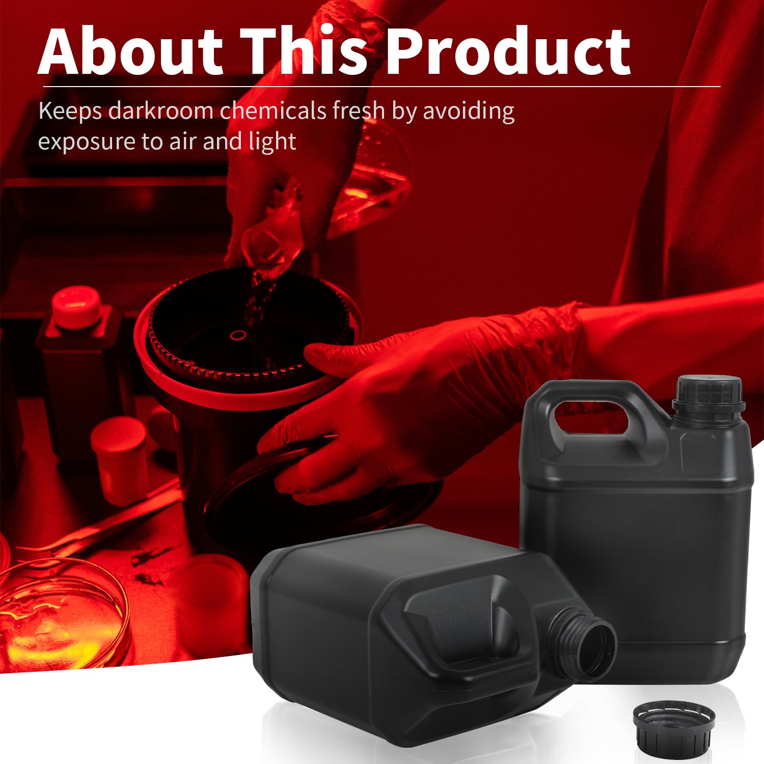 3Pcs 2L Darkroom Chemical Storage Bottles B/W Film Photo Developing Processing