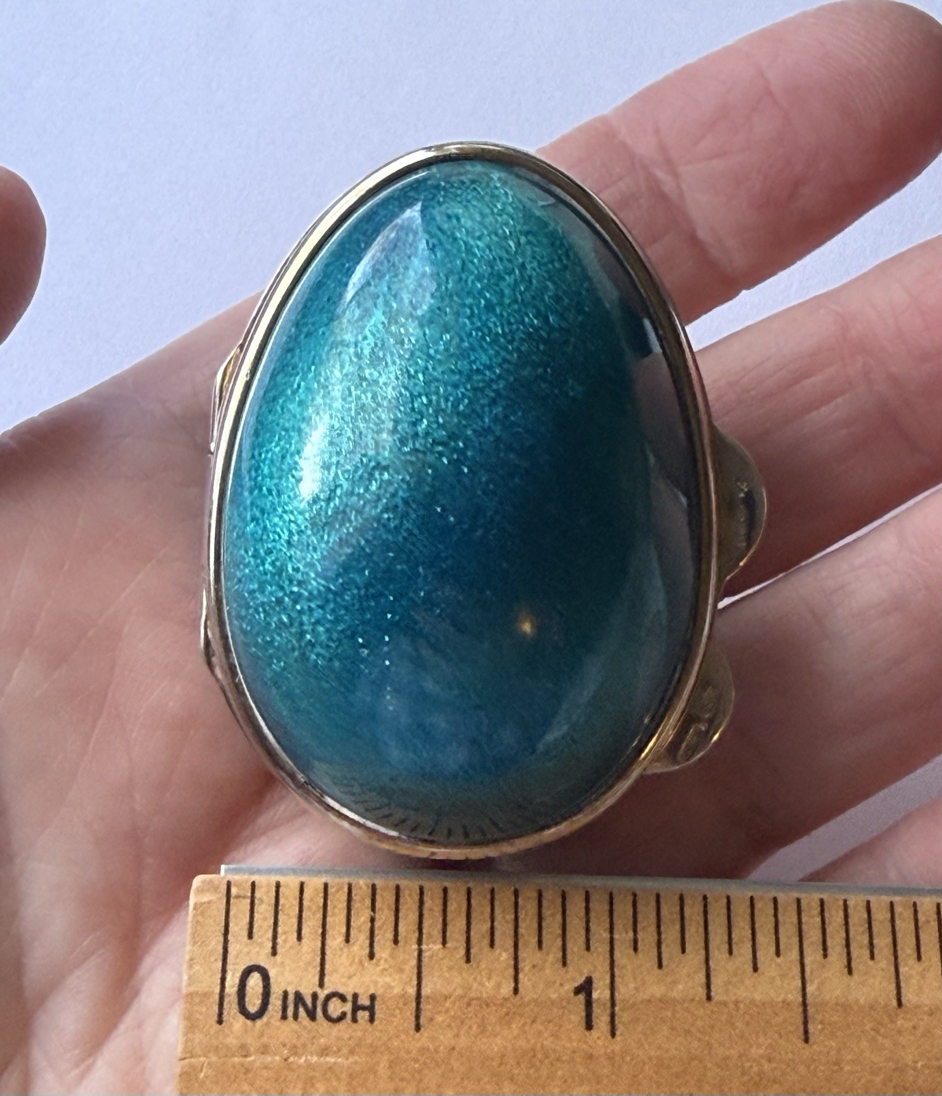 Antique Hallmarked Turquoise Enameled Sterling Silver Egg Trinket Box