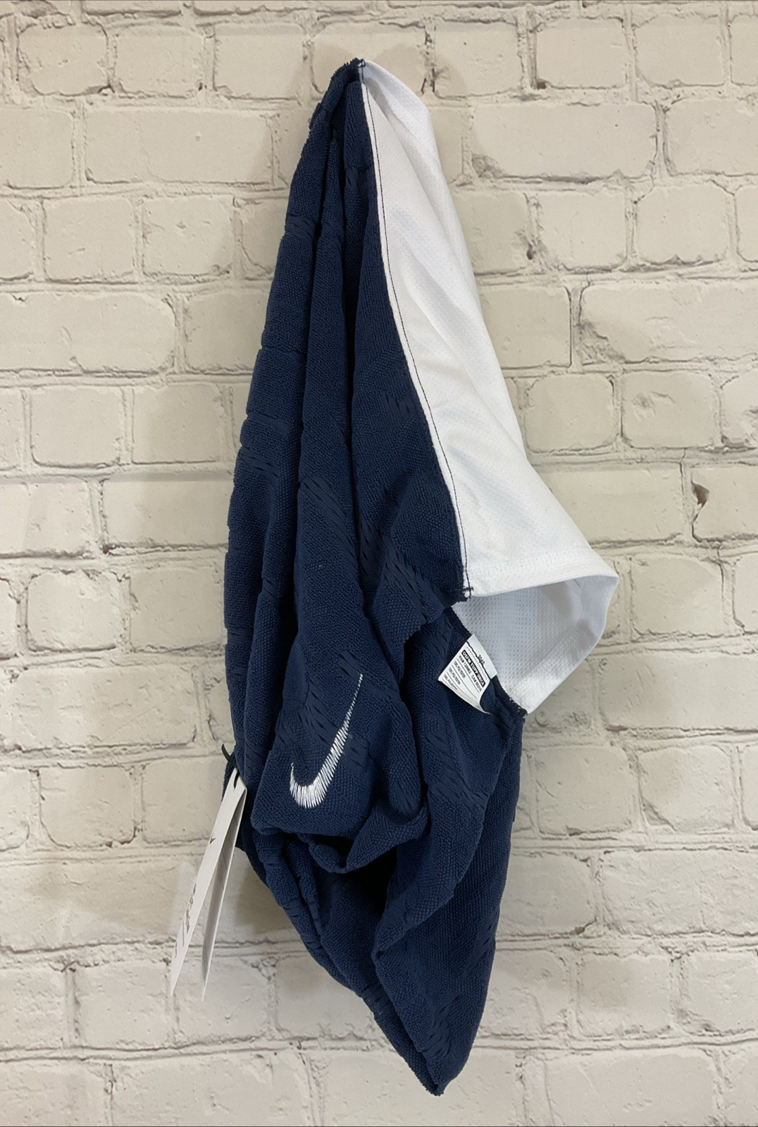 Nike N.100.1619.456 Unisex DRI-FIT 100% Polyester Cooling Towel White Navy OSFA