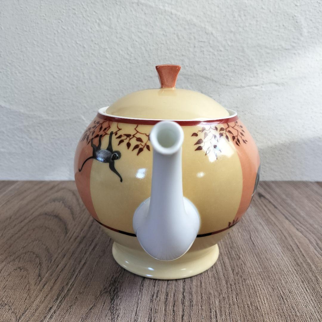 Hermes Paris Tea Pot Africa Orange Porcelain Tableware near mint gift