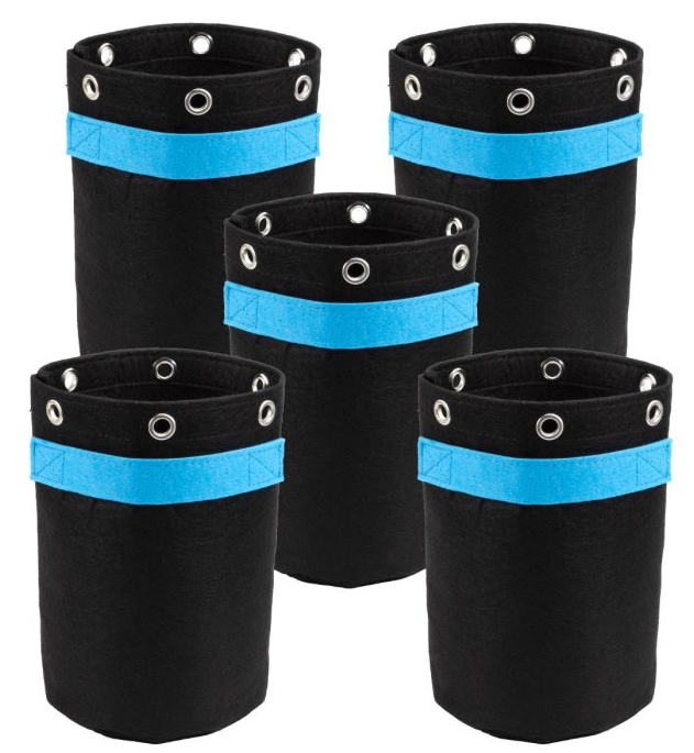 5-Pk 247Garden 1-Gallon Tall LST Low Stress Training Grow Bags