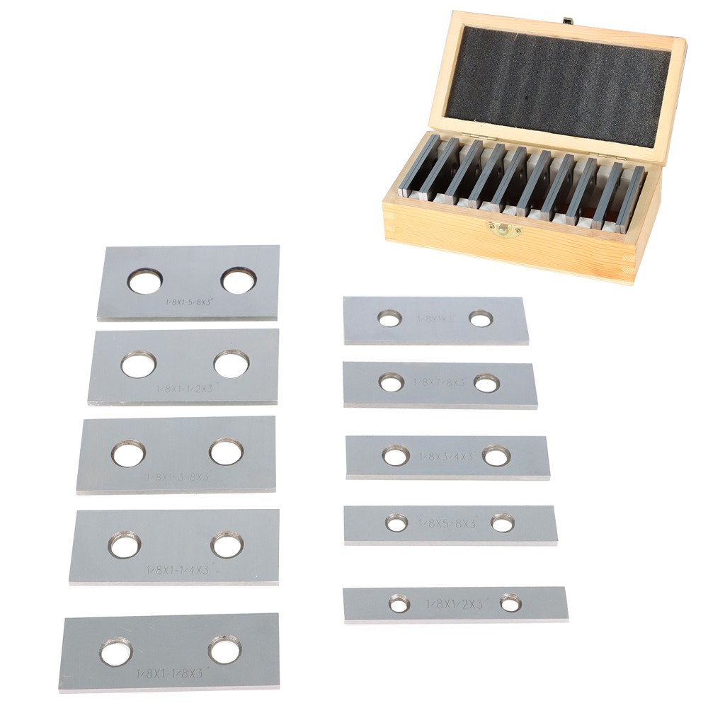 10 Pair 1/8 x 3" Precision Parallel Set Hardened Steel In Case Steel New