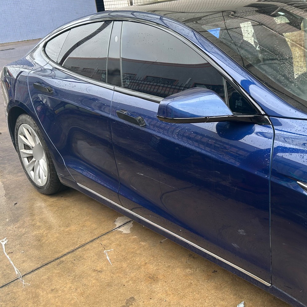 Glossy Black Chrome Delete Window Trims For Tesla Model S 2014-2020