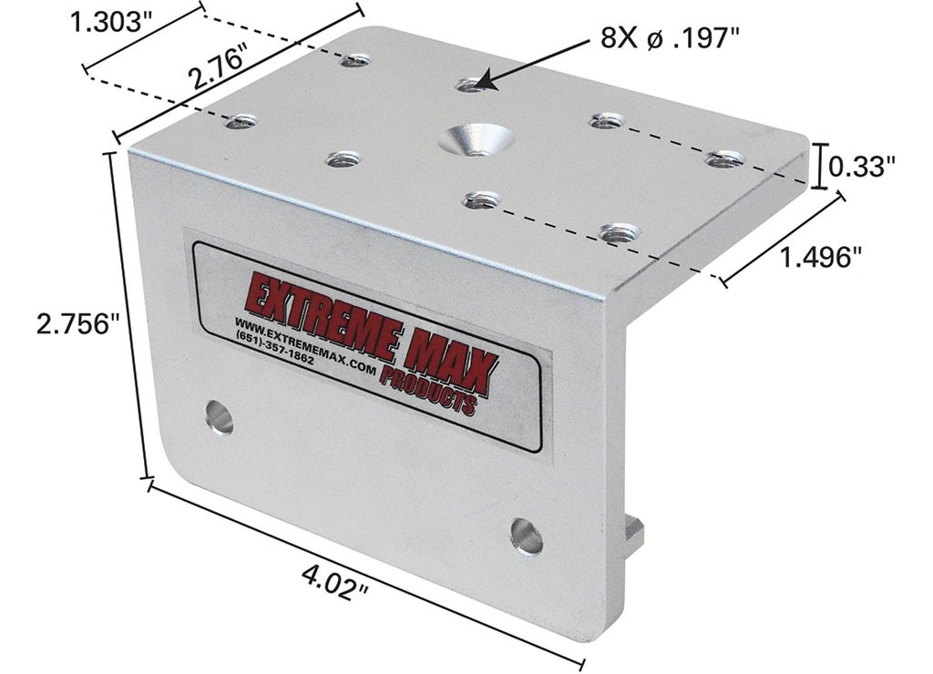 Extreme Max 3005.4402 90° Aluminum Slider Base For Tracker Versatrack Systems