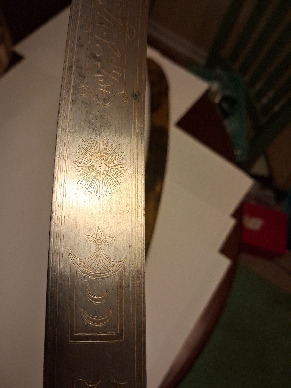 Antique 1800-1830's Ottoman Turkish Officer's Sword Muslim Script Moon Sunburst!