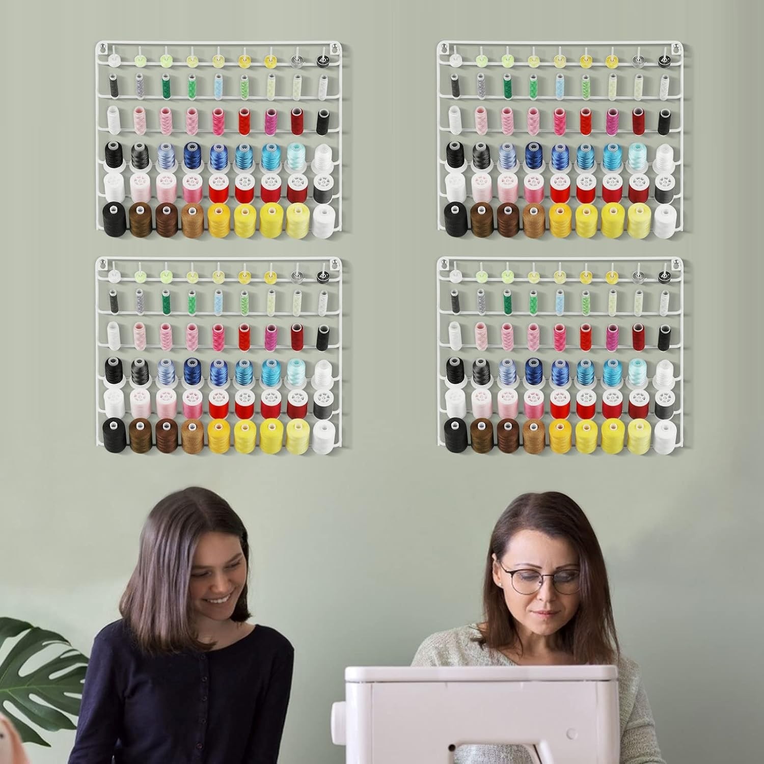 Thread Holder Organizer Wall 54-Spool Sewing Thread Rack 4 Pack Embroidery