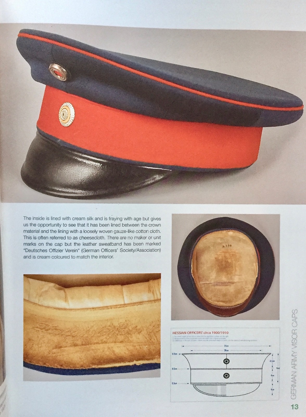 German Army Visor Caps 1871-1945, development guide to the peak cap