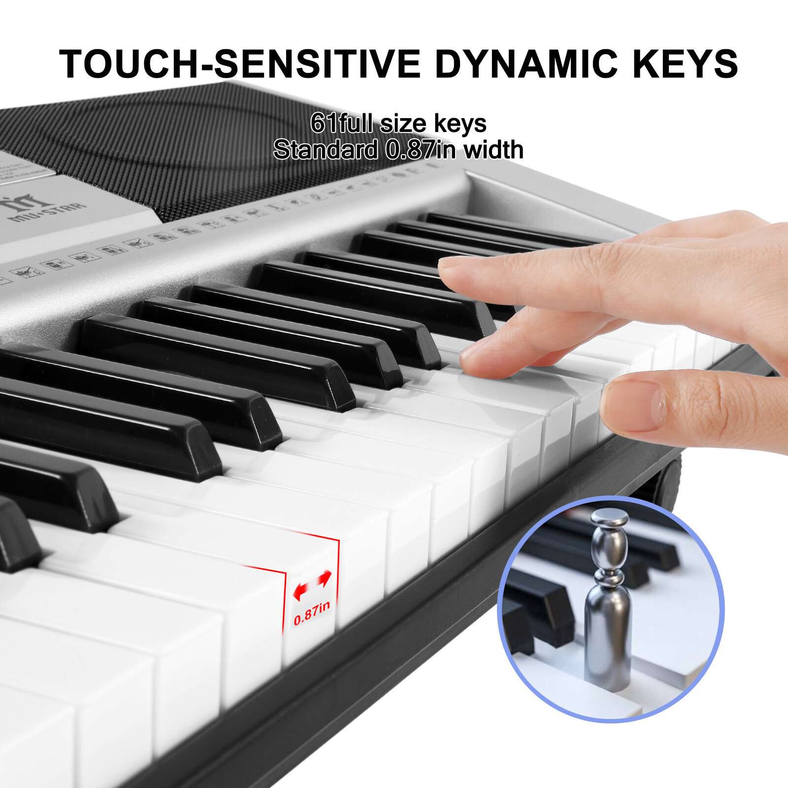 Portable 61Key Electronic Lighted Keyboard Piano LCD Screen Headphone Microphone