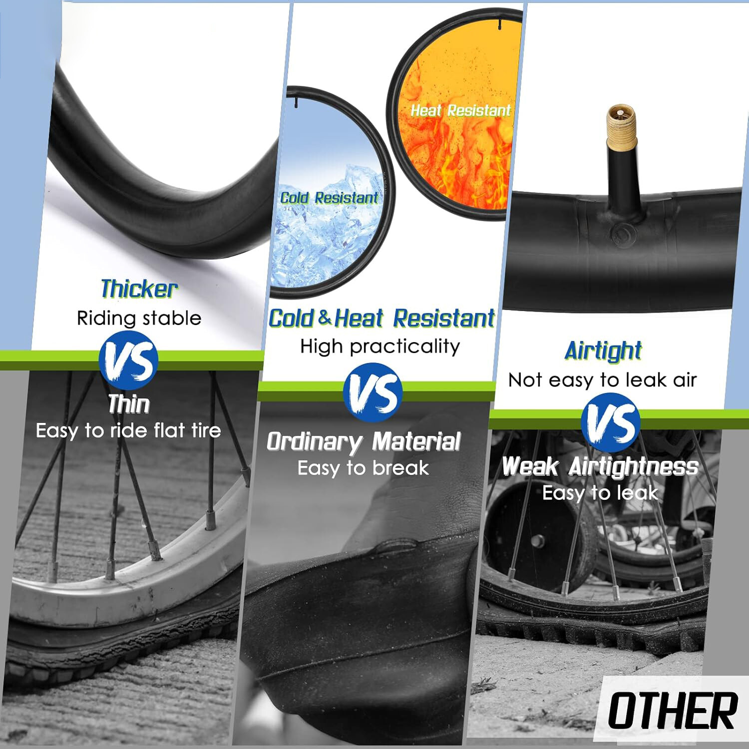 2 Pack 26" Inch Inner Bike Tube 26 x 2.125- 2.35 Bicycle Rubber Tire Interior US