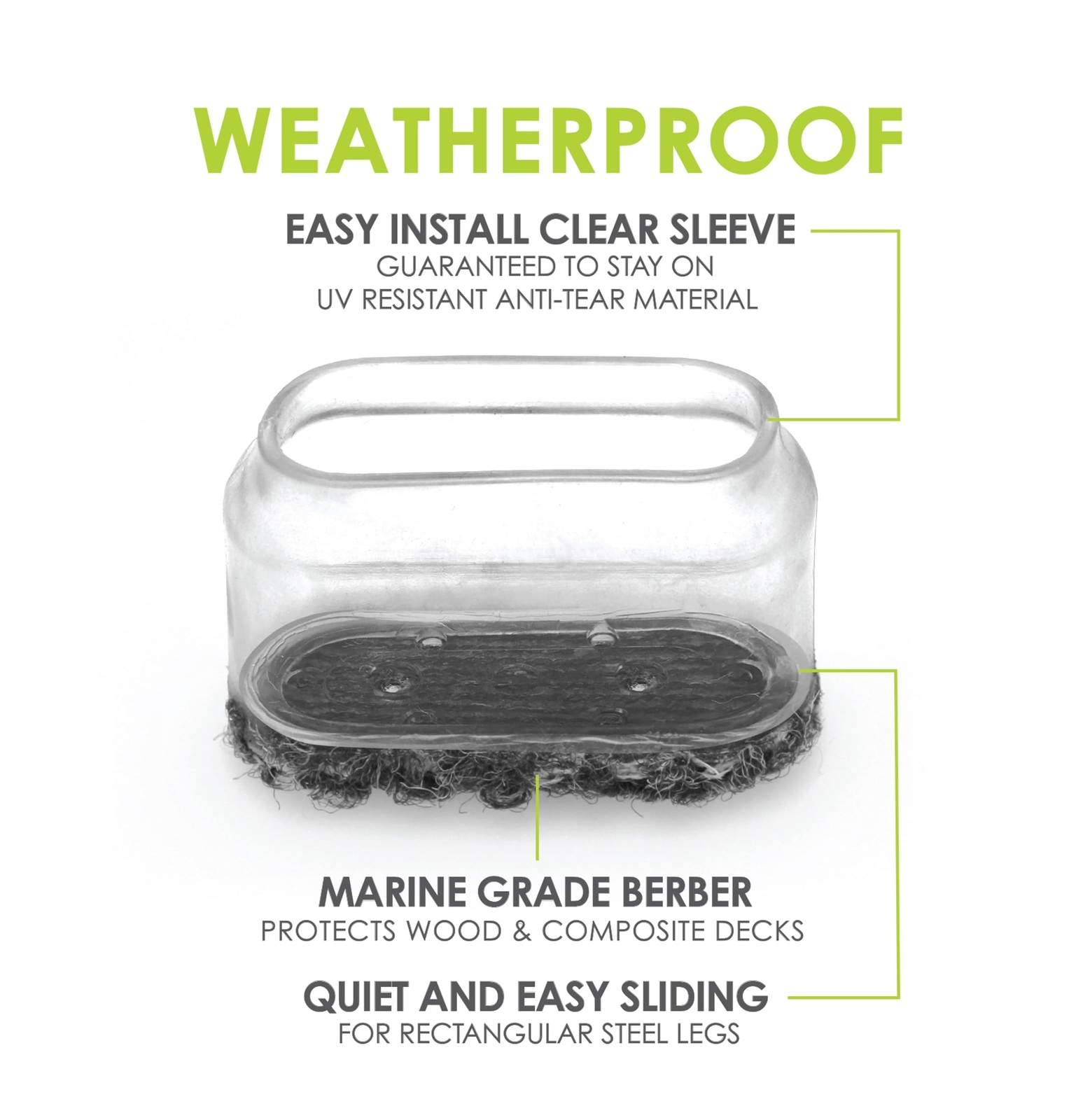 Slipstick GorillaOutdoor Berber Furniture Feet Pads with Clear Sleeve Sock (8...