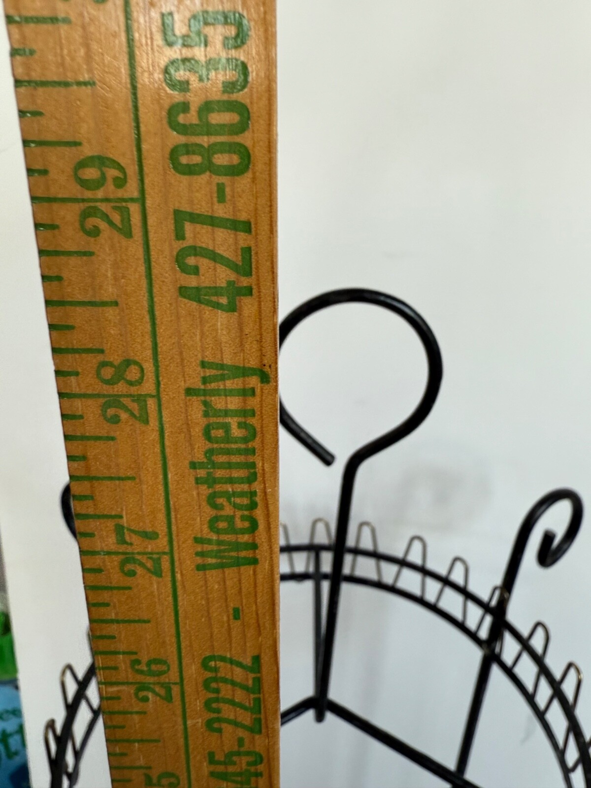 Vtg MCM Umbrella Stand cane walking-stick Holder Black Metal Gold-tone Trim 29"h