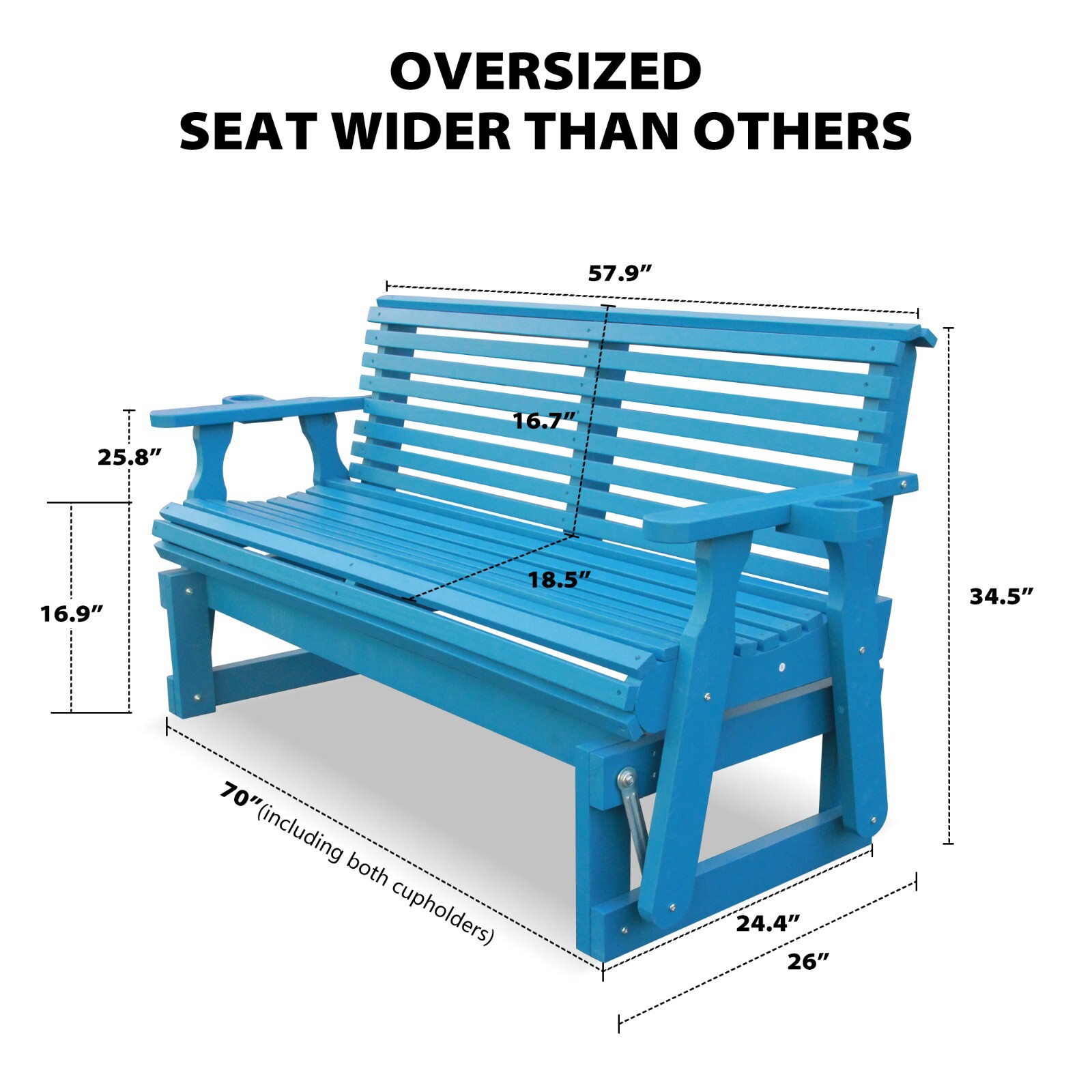 Beneouya 5FT Outdoor Glider Bench with High Roll Back