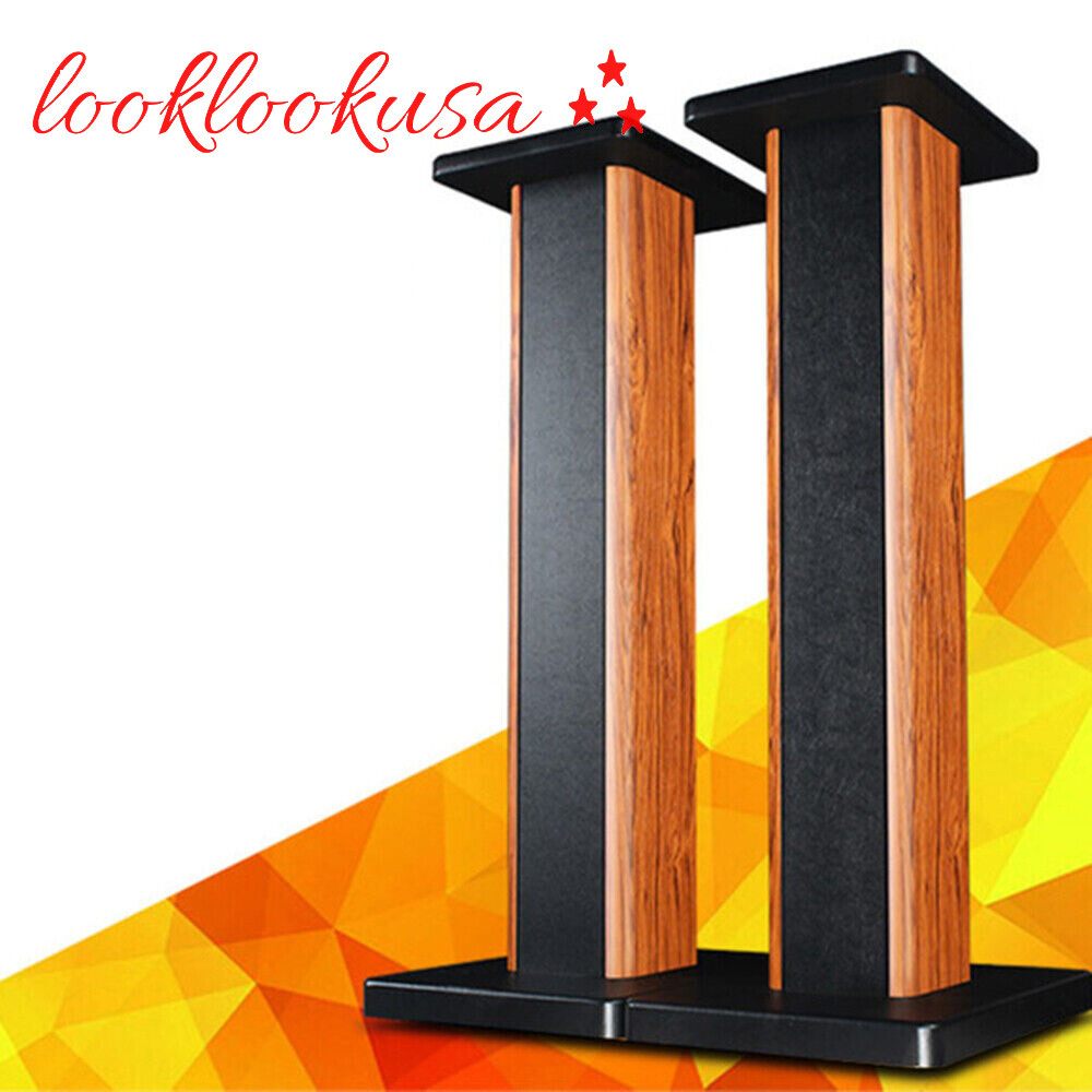 Bookshelf Floor Speaker Stands 1Pair Wood Column Home Theater Speaker Bookshelf