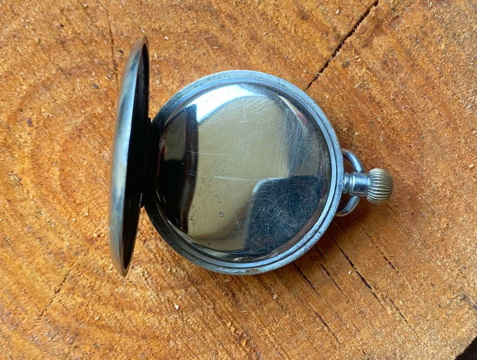 Antique Pocket Watch Mechanical Swiss Ottoman Military Chain Open Face Rare 19th