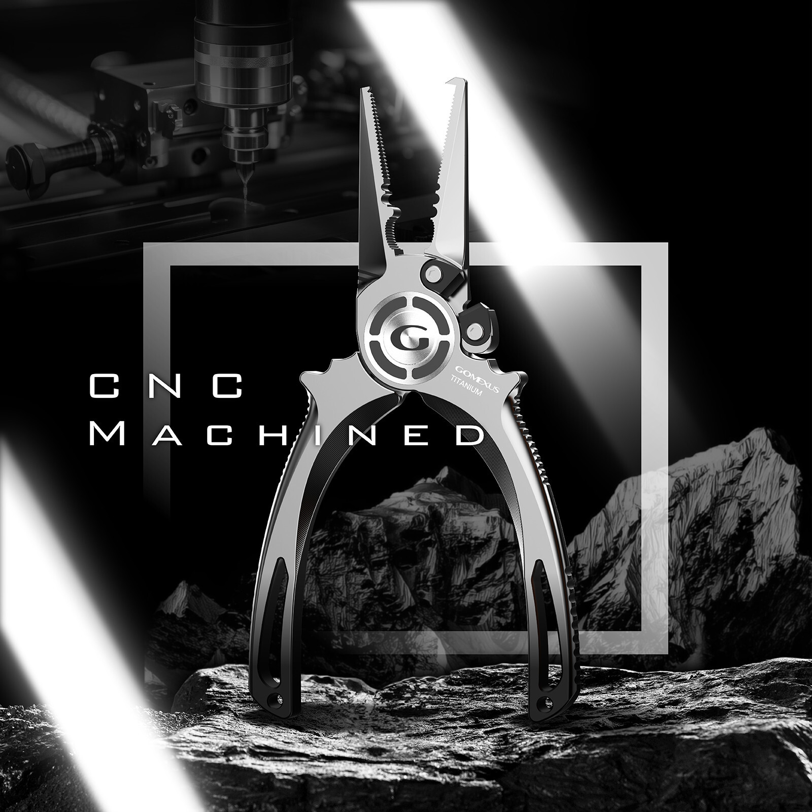 Gomexus Titanium Fishing Pliers 7.5" Saltwater Jigging Never Rust Leather Sheath