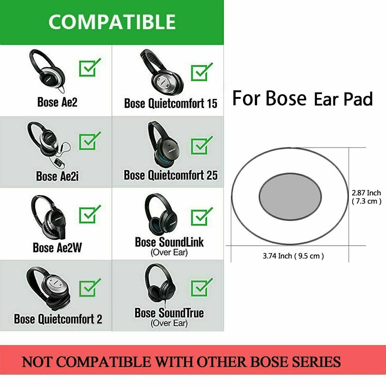 Replacement Ear Pads for Boss QuietComfort QC 2 15 25 35 Ear Cushion for QC2