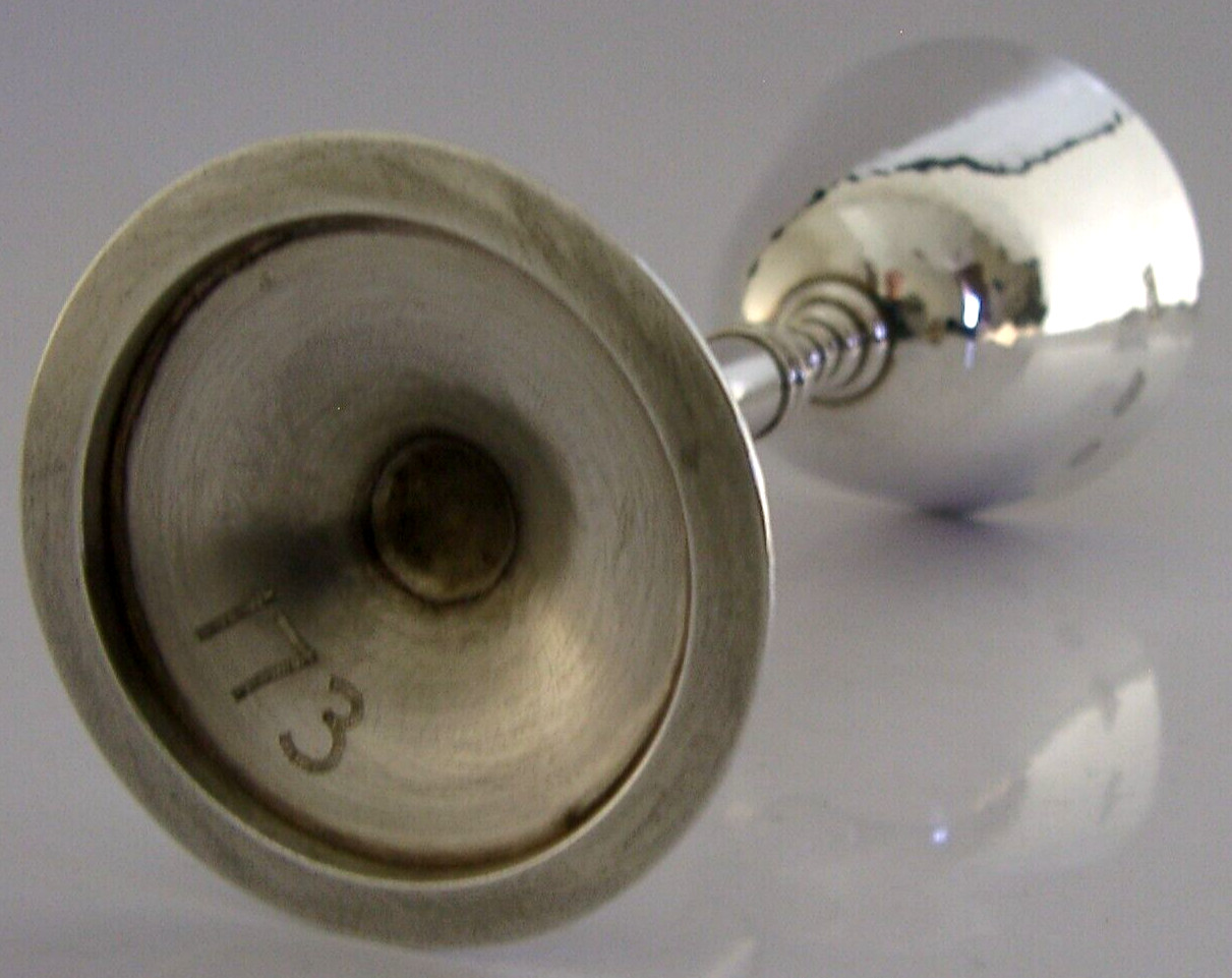 PLANNISHED TEWKESBURY STERLING SILVER WINE GOBLET CHALICE 1971 BARWARE 146g