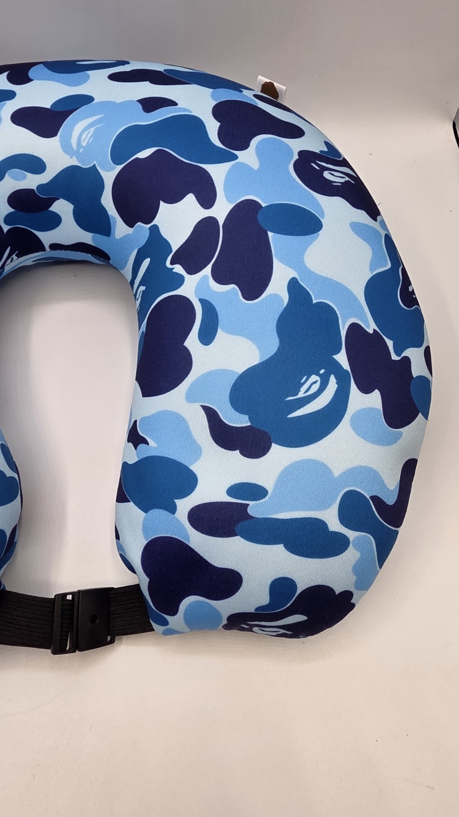 A Bathing Ape BAPE Travel Pillow Blue Camo Authentic USED