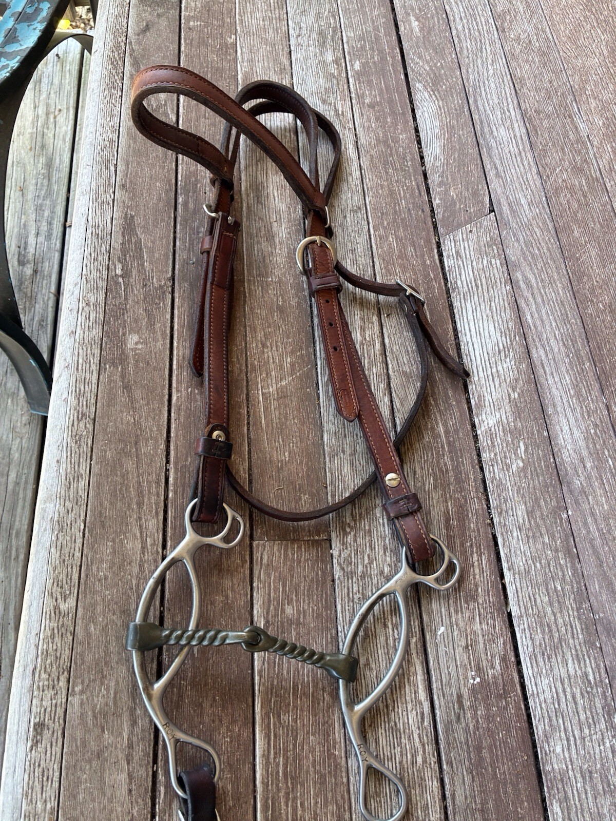 Champion Equine Headstall And Roy Robinson Snaffle Bit Good Condition