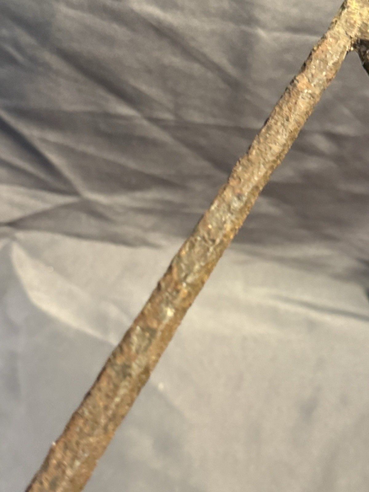 Early Antique Primitive Nautical Hand Held Wrought Iron Barbed Harpoon Gaff