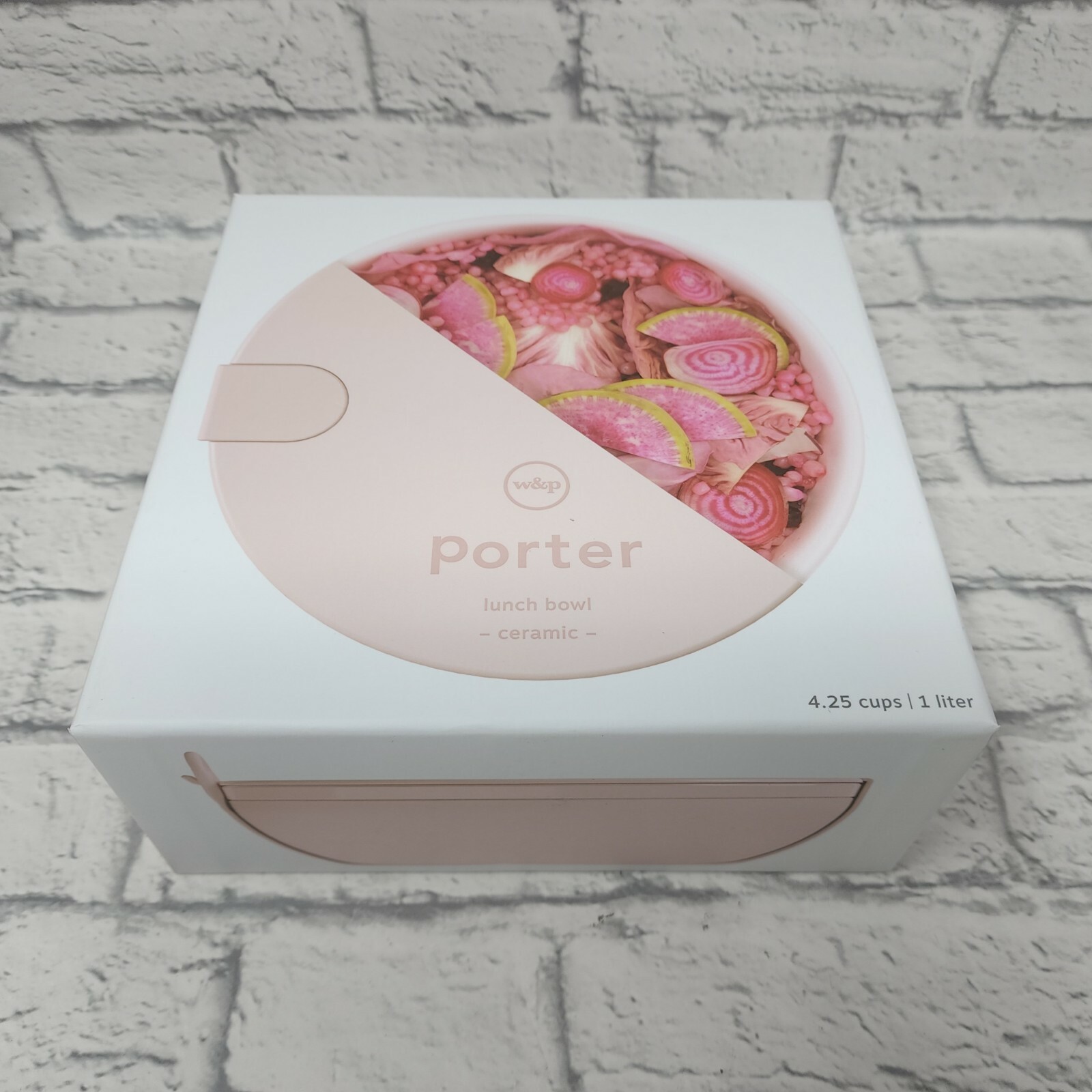 W&P Porter Ceramic Bowl Lunch Container w/ Protective Non-slip Exterior, Blush