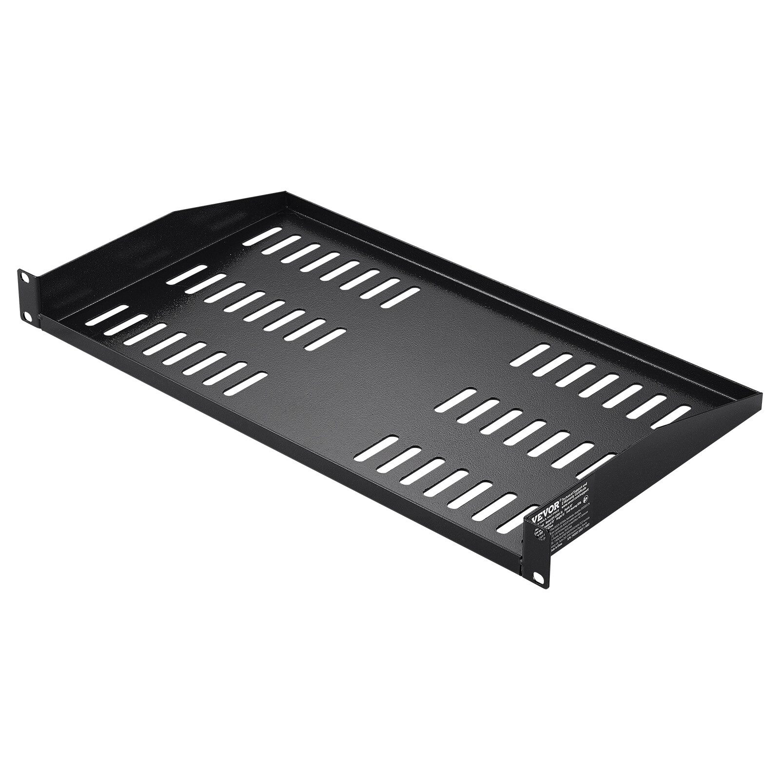 VEVOR 2PCS 1U Server Rack Shelf 10"/254 mm Depth Vented Rack Mount Shelf Tray