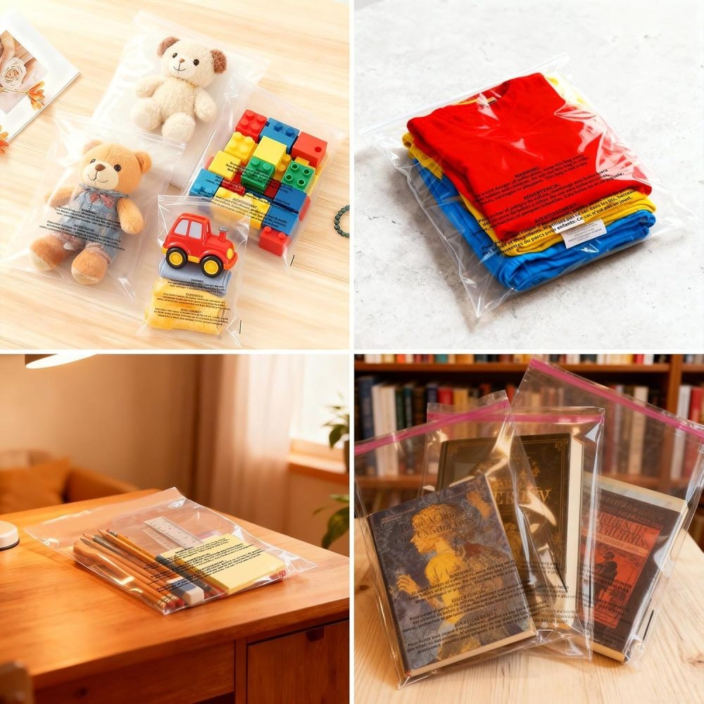 Clear Poly Bags with Suffocation Warning 6x9,9x12,10x13,11x14,12x15,12x20,14x20