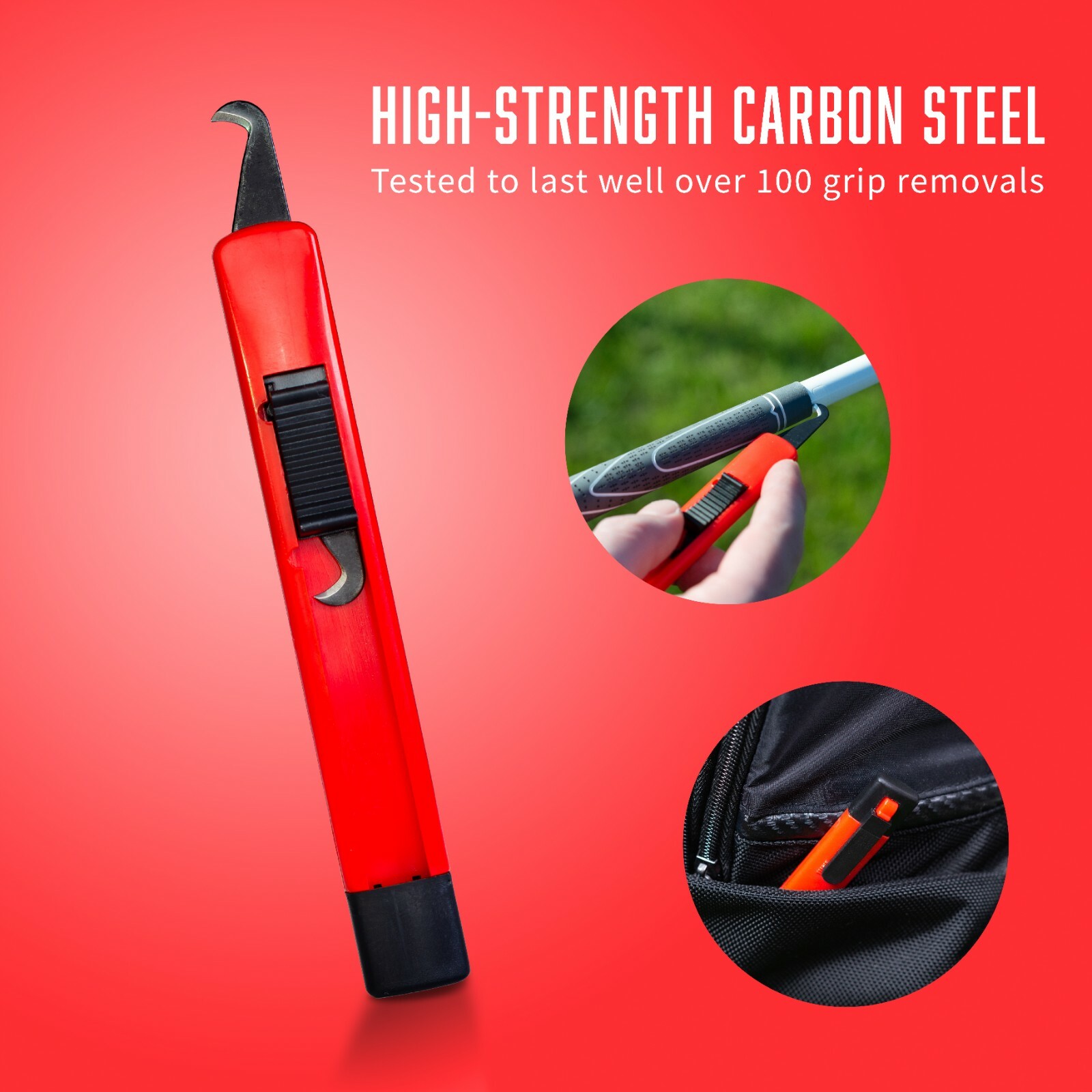 Golf Club GRIP KIT 25 Tape Strips (2x10), Solvent, Vise Clamp and Hook Blade