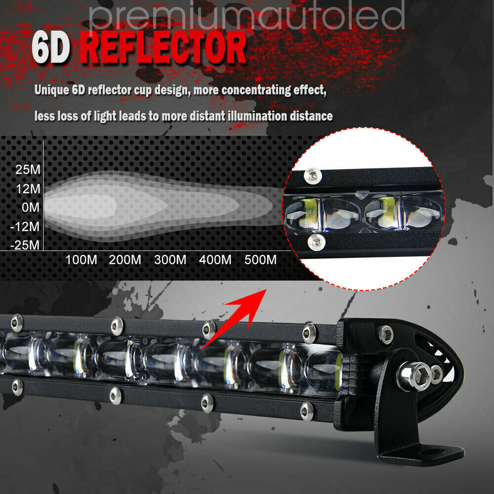 Single Row 50"Slim LED Light Bar Spot Flood Combo Work Offroad SUV Driving ATV