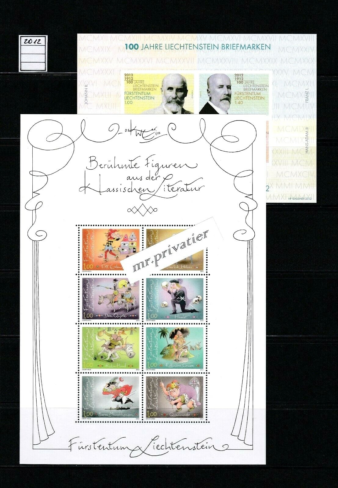 LIECHTENSTEIN 2012 - Complete Year. MNH. €189
