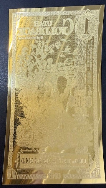 Utah 1 Goldbacks Gold Polymer Notes 1/1000th Troy Oz 24KT .999 Goldback Valaurum