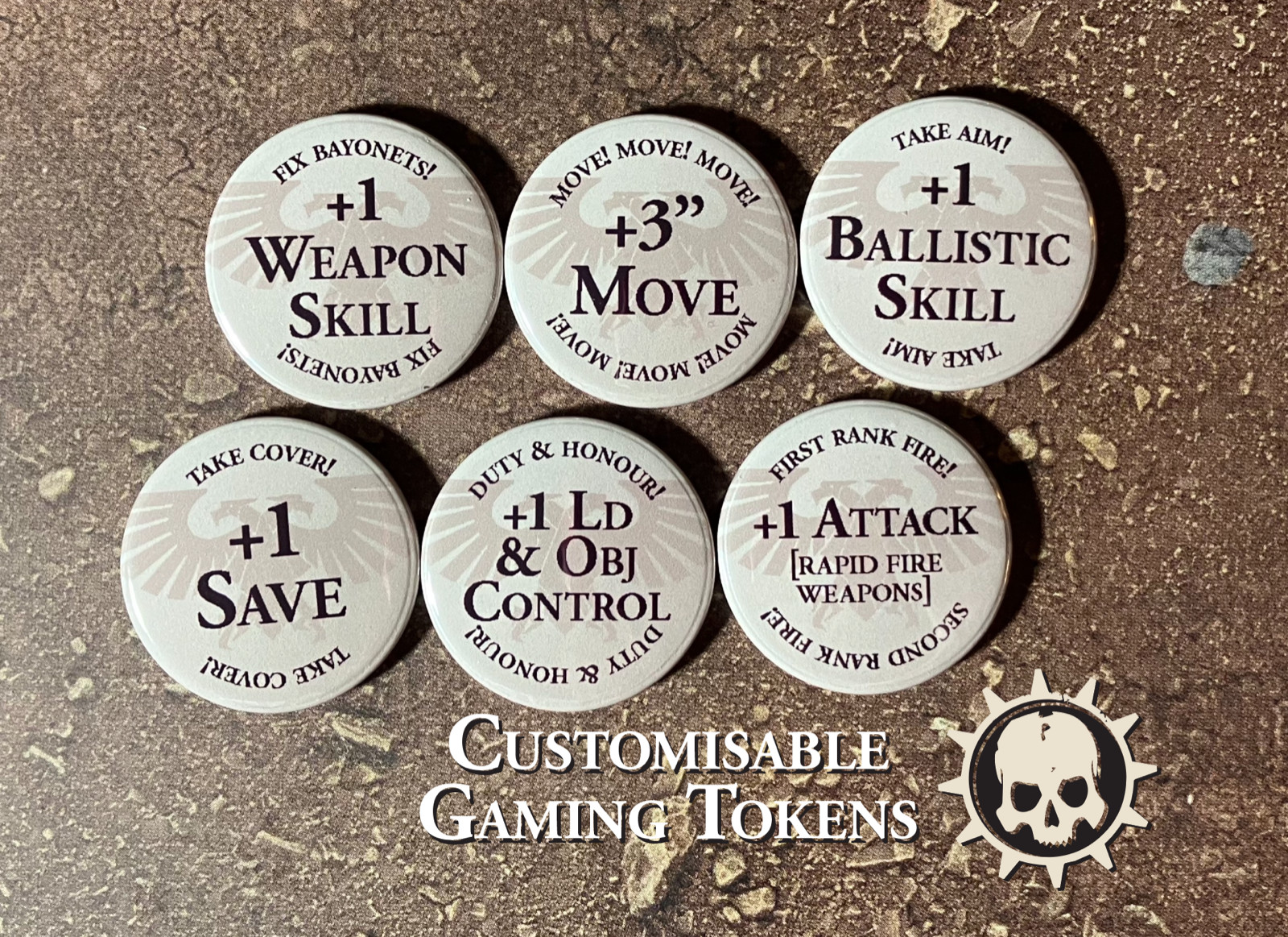 10th Edition Astra Militarum Tokens - Orders Stratagems, Effects & Buffs 40k IG