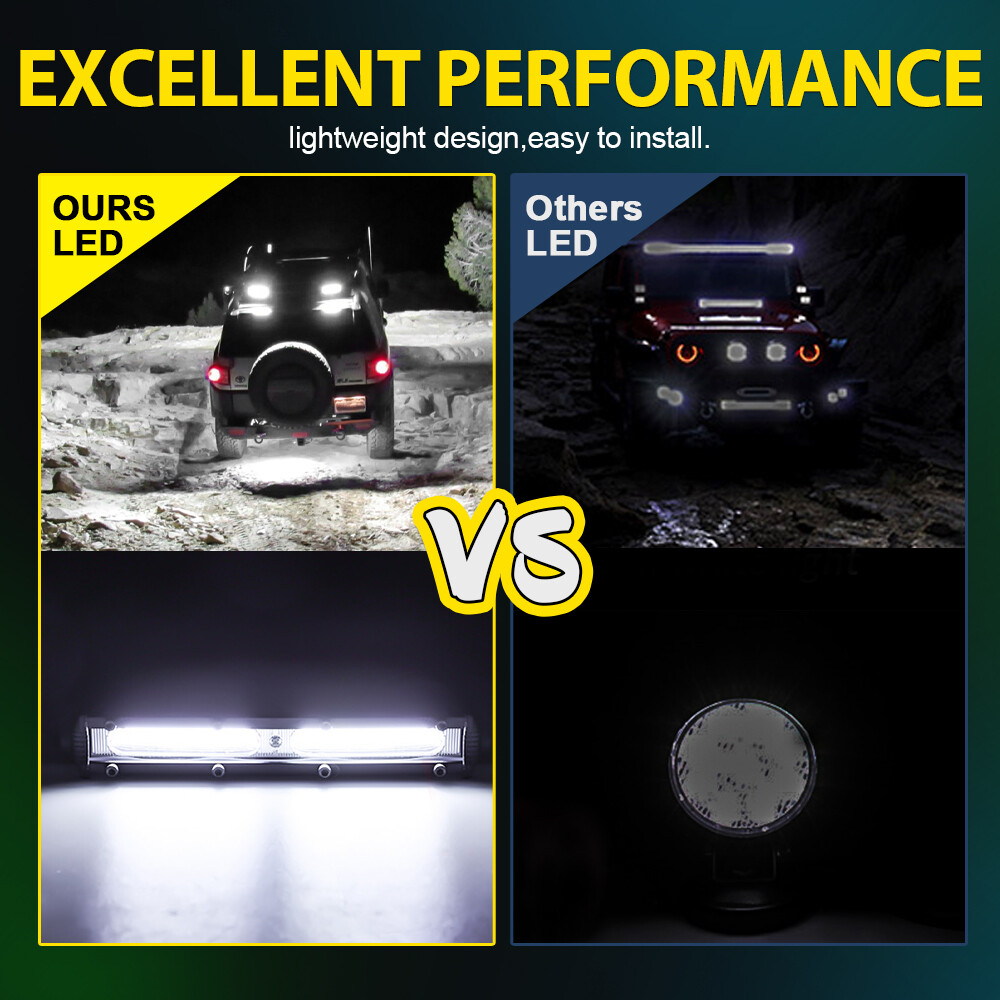 7 14 20 26 32 50" Slim LED Light Bar Spot Flood Combo Driving Truck SUV Offroad