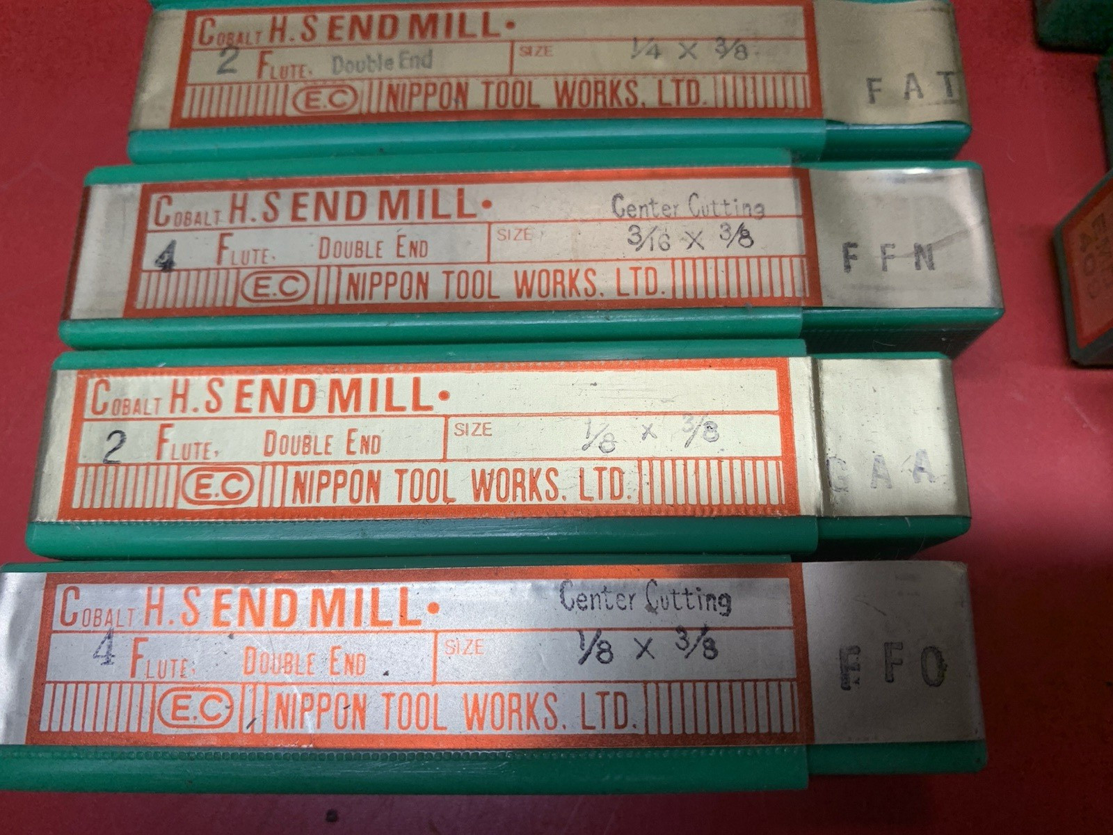 Lot of 23 2 & 4 Flute Cobalt End Mills 7/8" to 7/32" (NOS) Bridgeport Mill