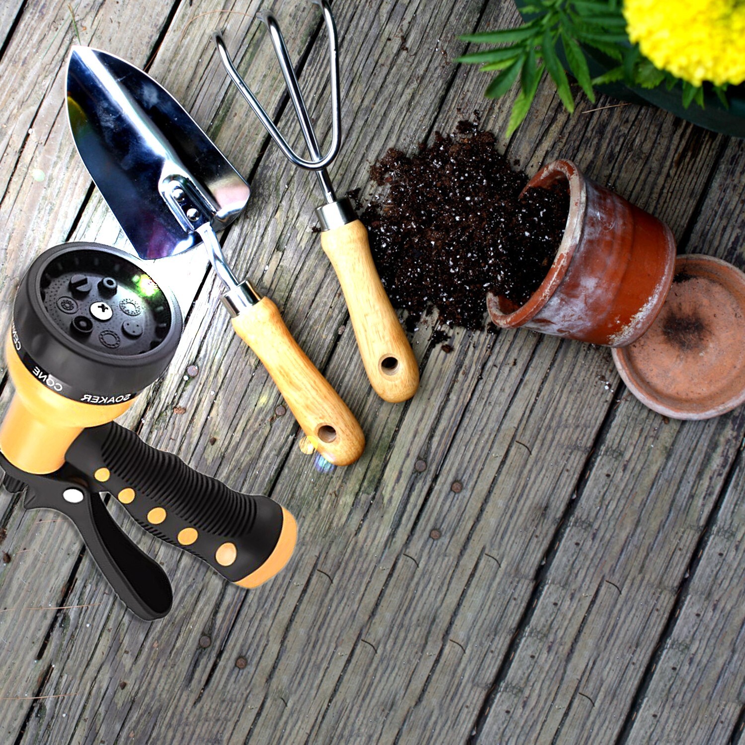 Heavy Duty Garden Hose Nozzle – 7 Spray Patterns, Leakproof, Car, Lawn, Pets