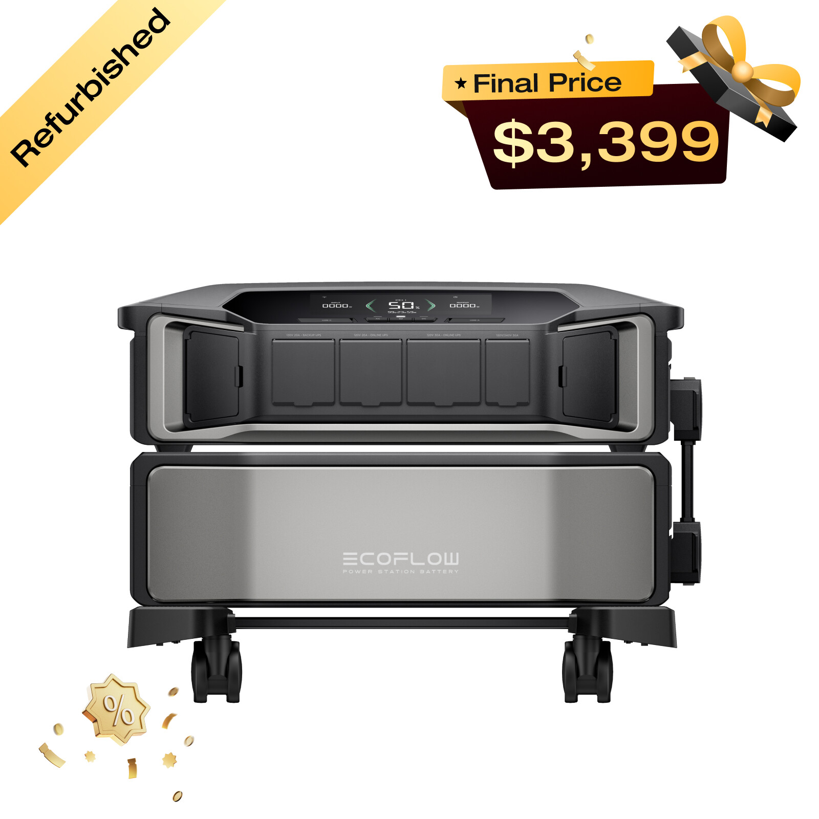 EcoFlow DELTA Pro Ultra 6kWh Power Station LiFePO4 Battery Certified Refurbished