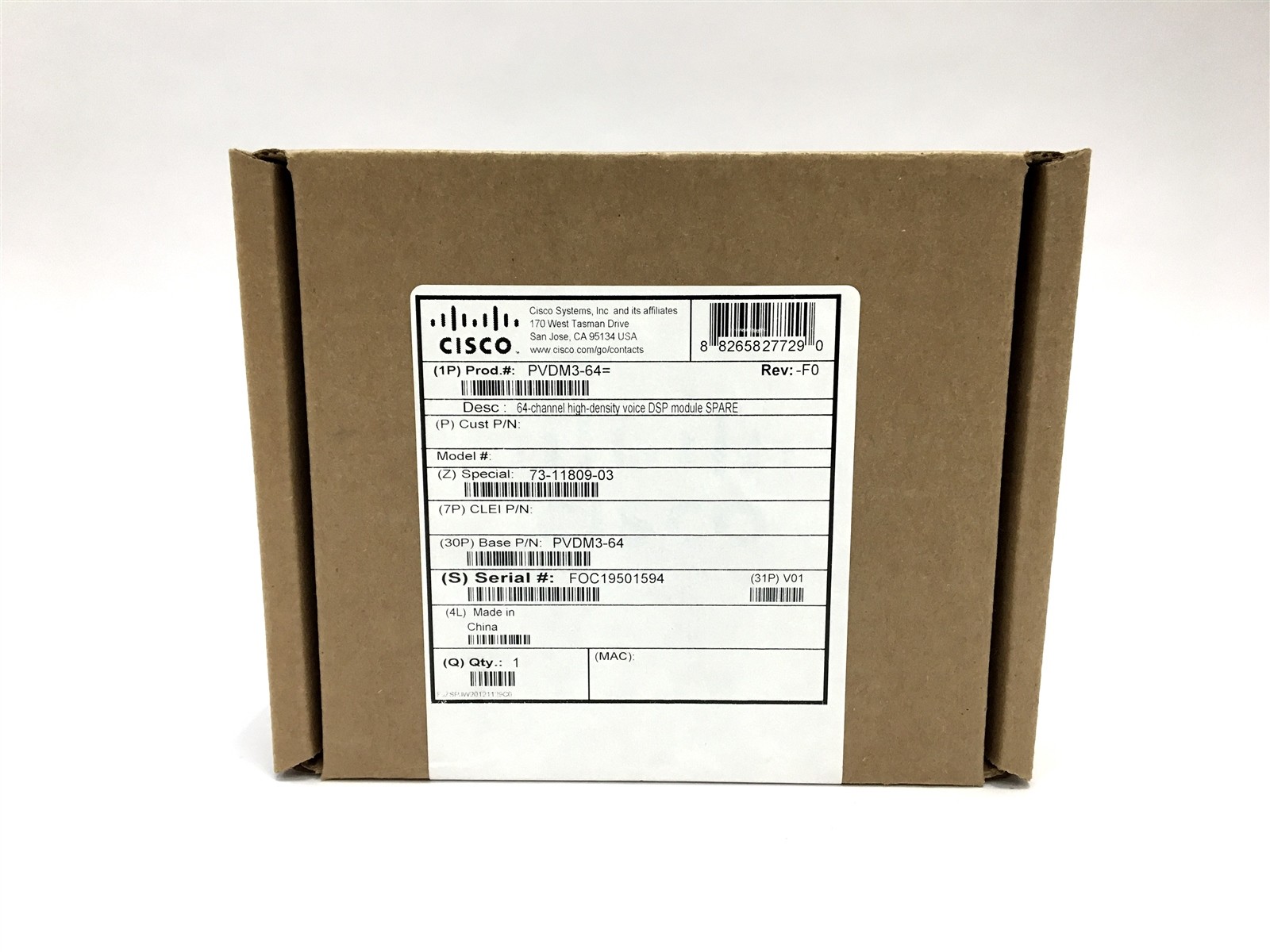 Lot of 4 NEW Cisco PVDM3-64 High-Density Voice DSP Module 64-Channel CTC