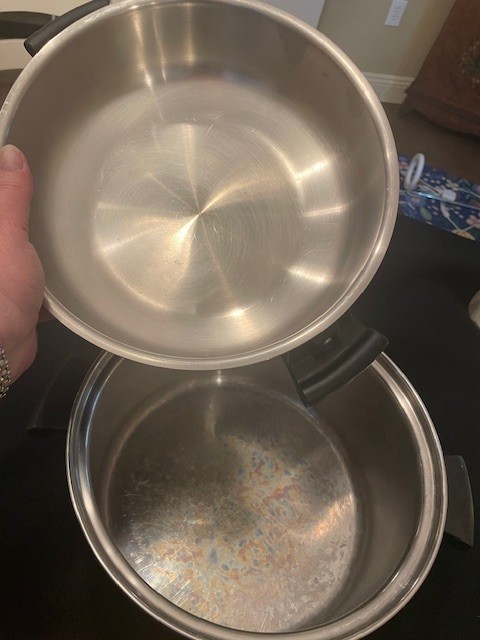 12 Piece Amway Queen ware Cooking set 3 sauce pans,2 fry (1L 1s) Stock Pan Lids