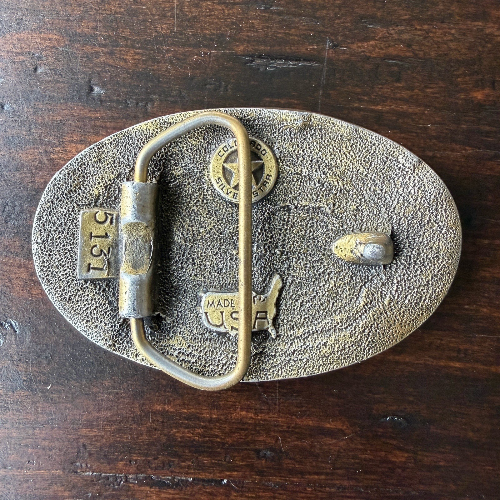 Colorado Silver Star US Belt Buckle USA Brass America 5137