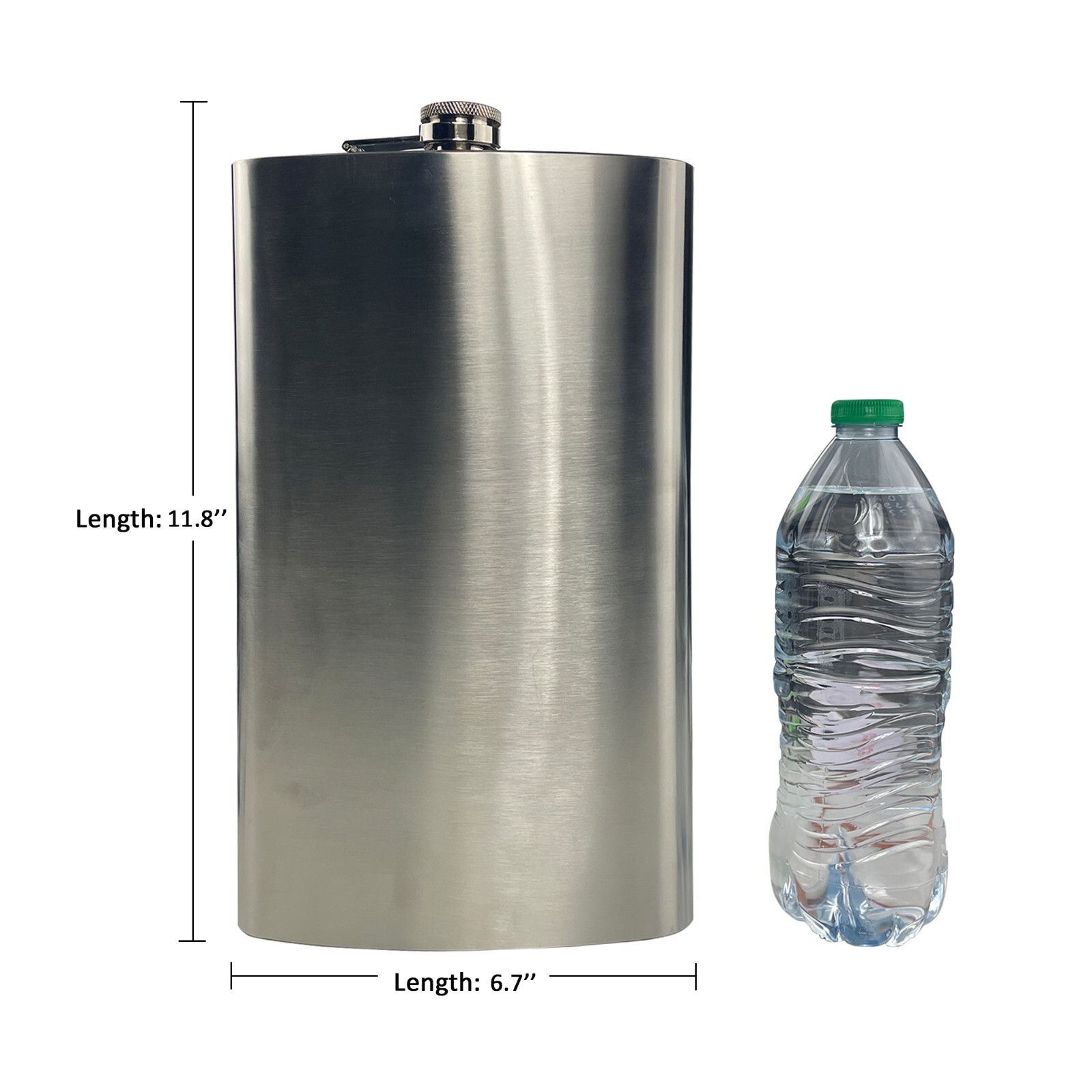 FLASK 64oz Stainless Steel XX Large Party Jumbo Liquor Irish Whiskey 1/2 Gallon