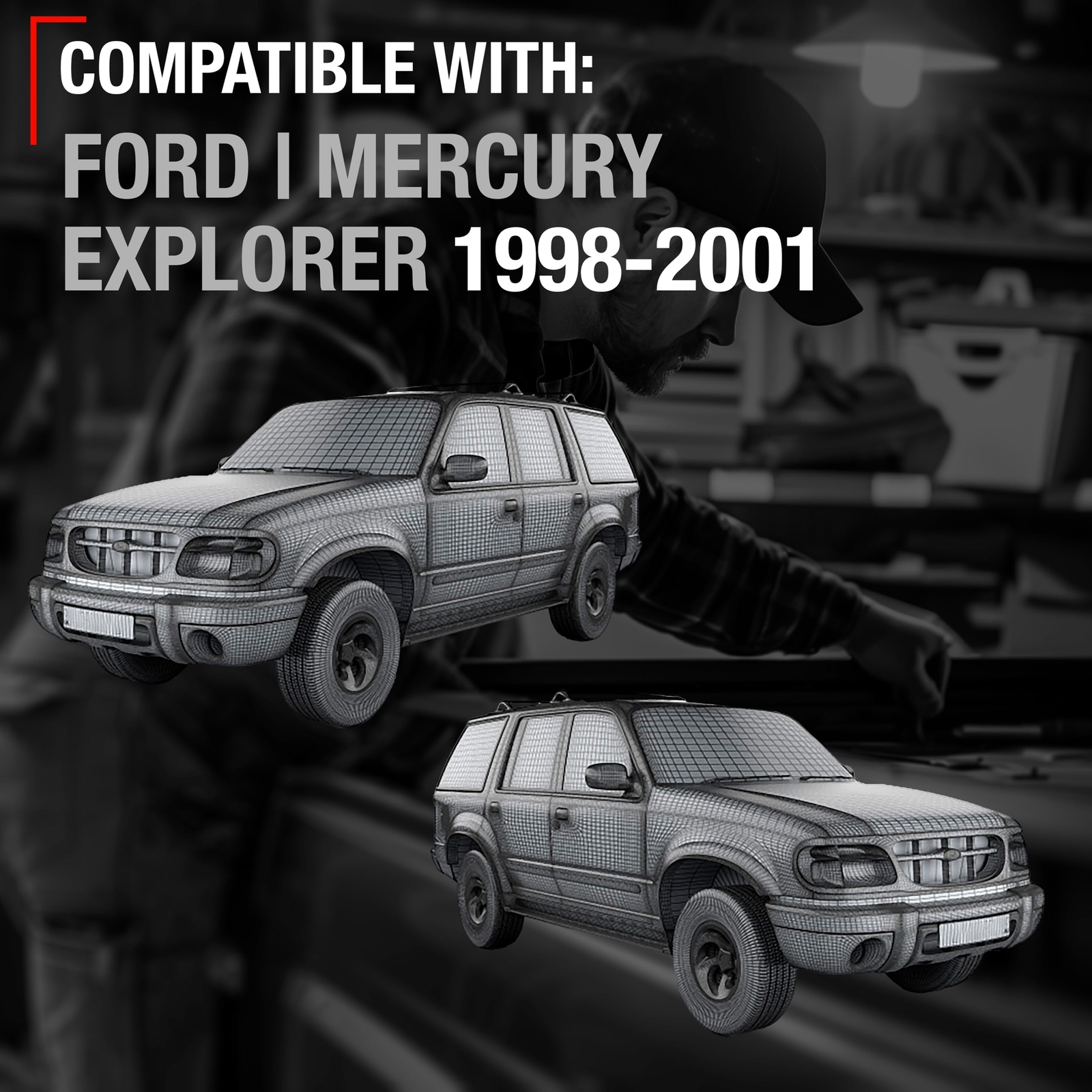 Exterior Door Handle 4-Set for 98-01 Explorer & Mountaineer, 2L2Z7822404AAPTM