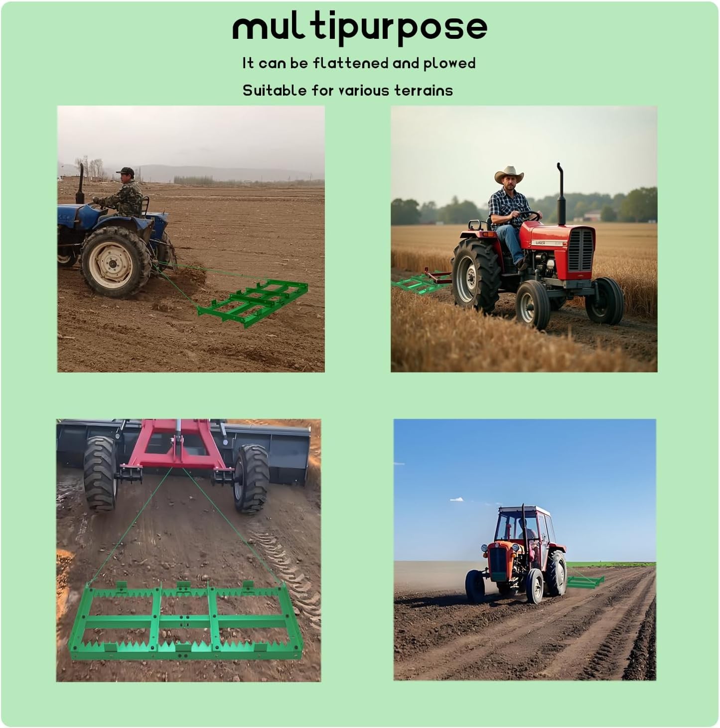 Heavy Duty Drag Harrow Driveway Grader Toothed Harrow – Clever 2-in-1 Design