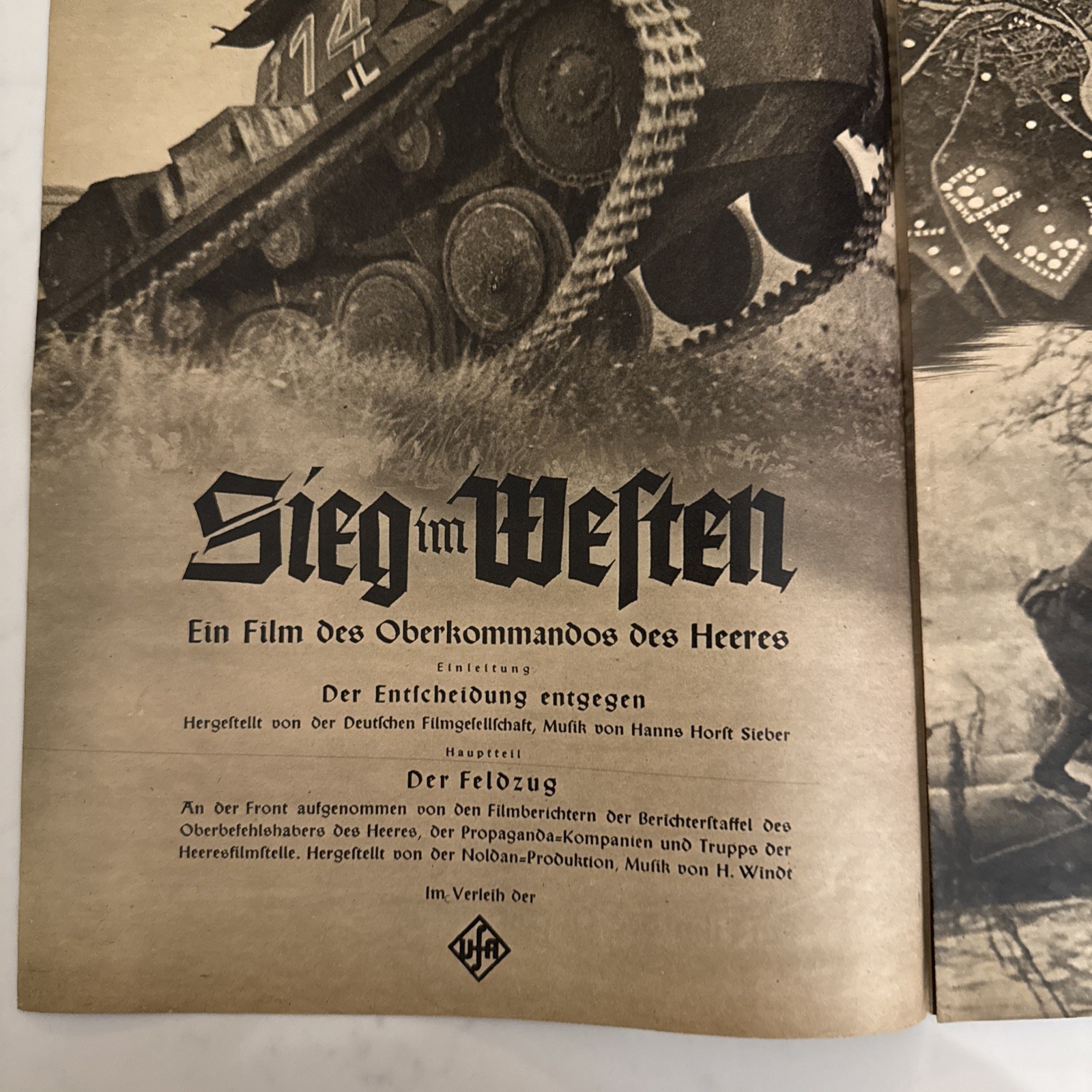 German 1941 WWII Propaganda Illustrierter Film-Kurier Program Sieg im Westen