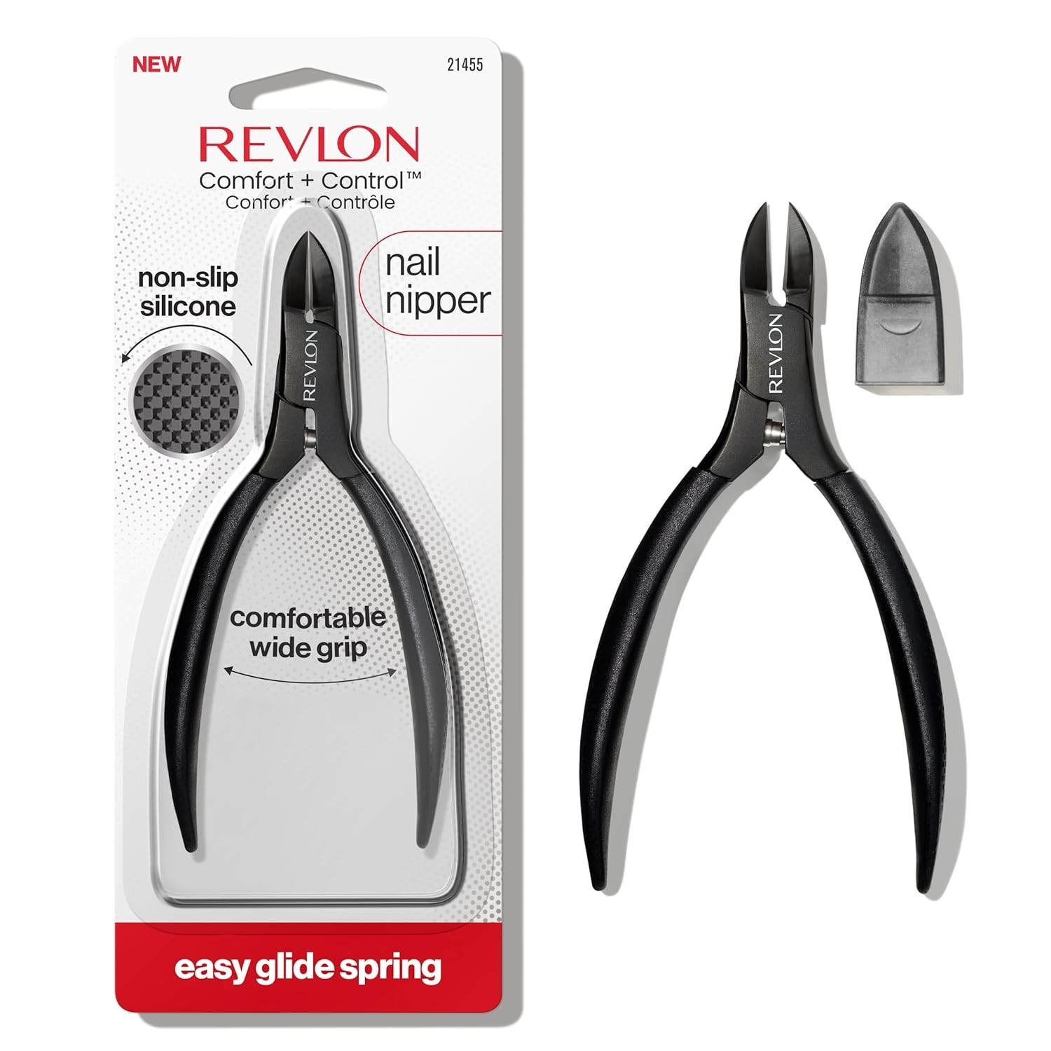 2 PK - Revlon Comfort and Control Hand Nail Nipper & Toenail Clipper