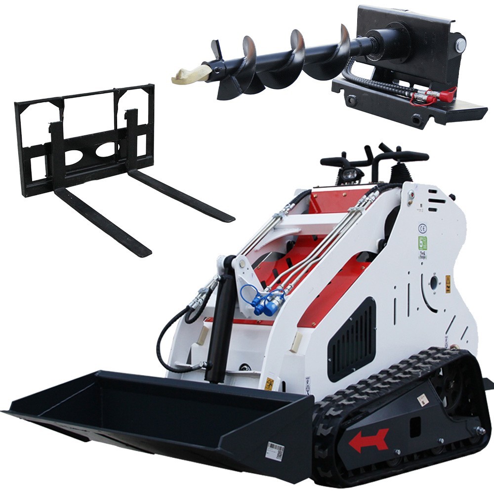 USA FREE SHIP B&S Engine Mini Skid Steer Track Loader Crawler With 2 Attachment