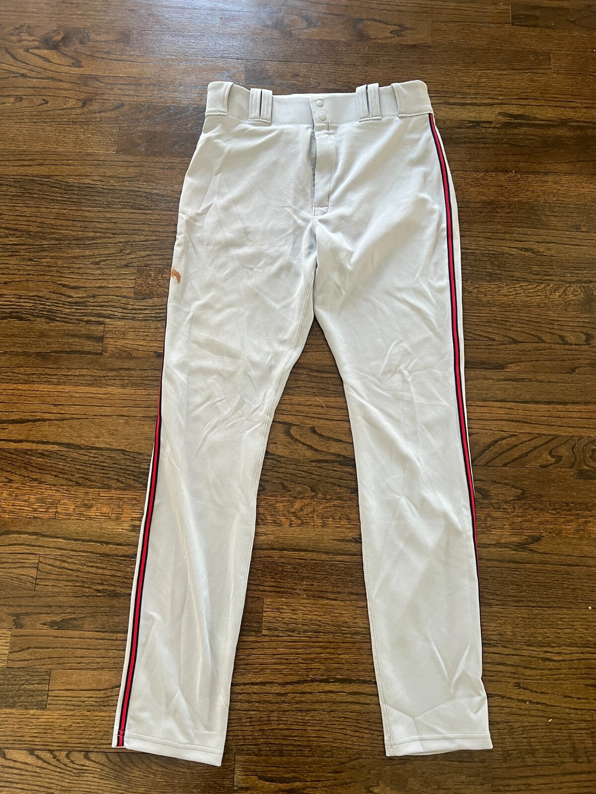 2017 MLB GAME USED CLEVELAND INDIANS BASEBALL PANTS TBTC BRAD MILLS