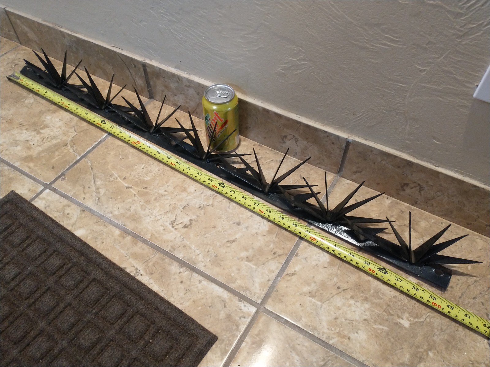 2 Steel Security Wall Spikes, Anti-Climb Metal 78 inches long total, 4" tall