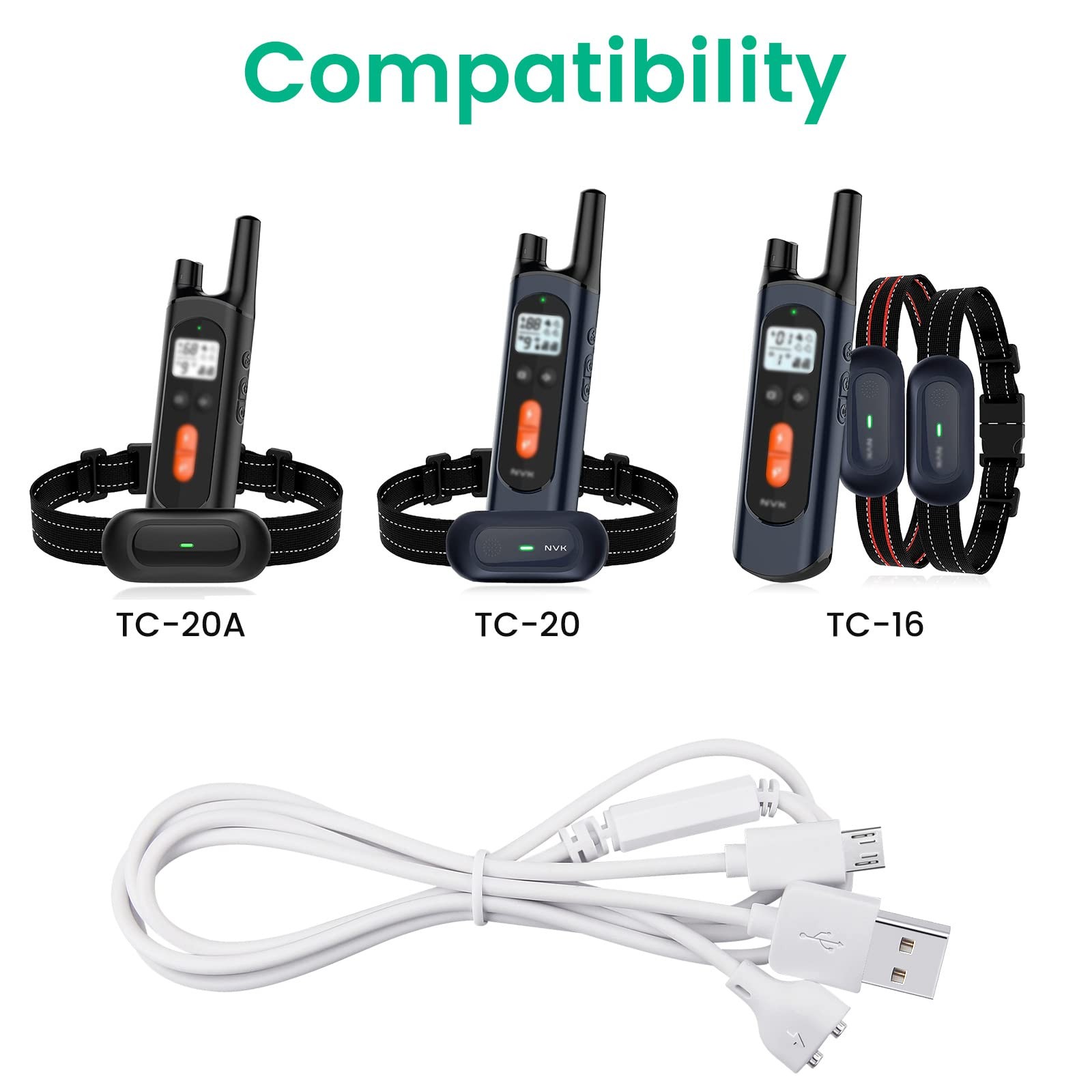 Dog Training Collar Charger Replacement for NVK and UKE Shock White