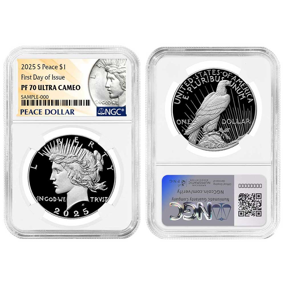 Presale - 2025-S Proof $1 Morgan and Peace Silver Dollar 2pc Set NGC PF70UC F...